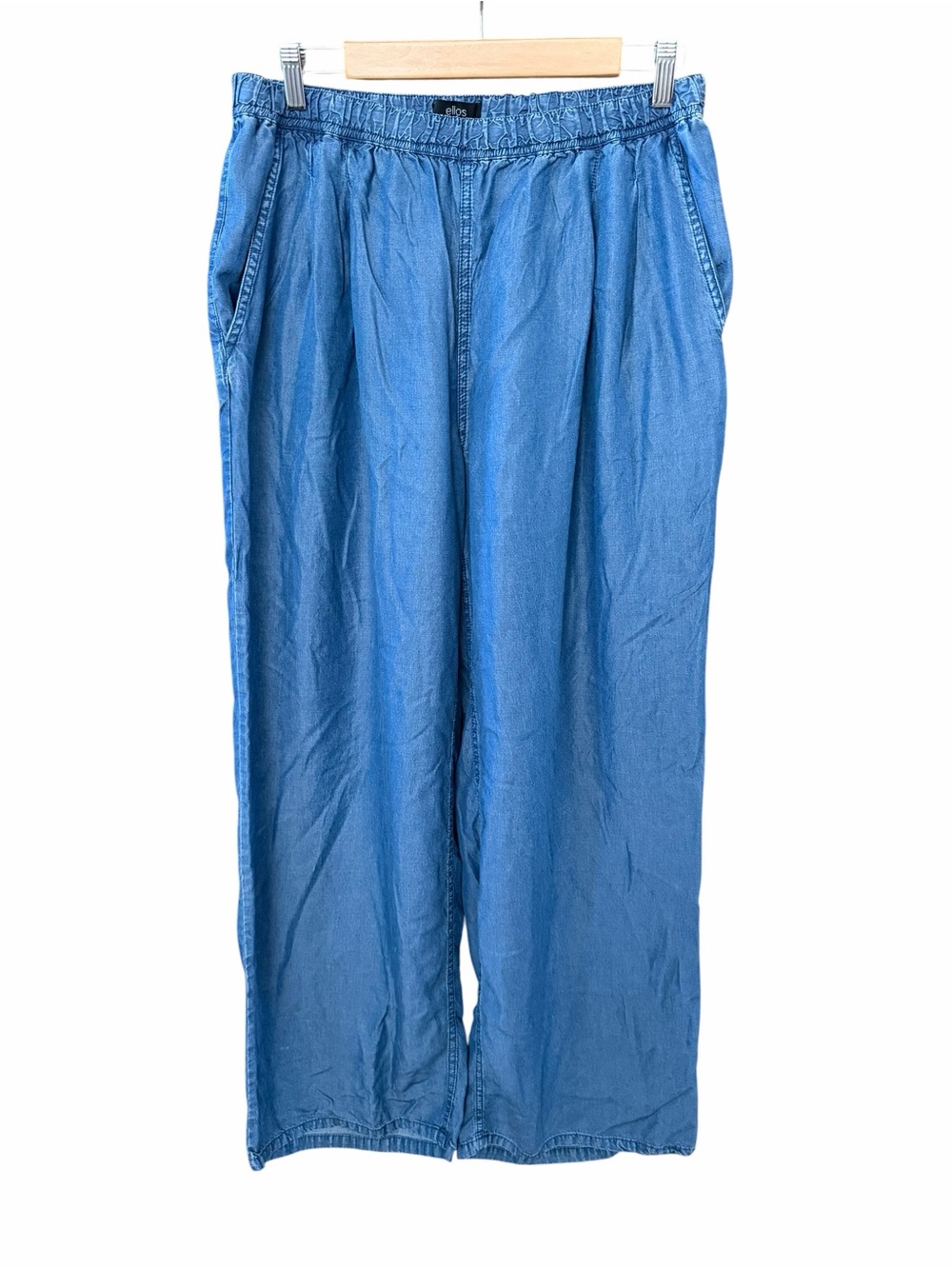 Ellos Tencel Blue Wash Wide Leg Lightweight Pants Size 18